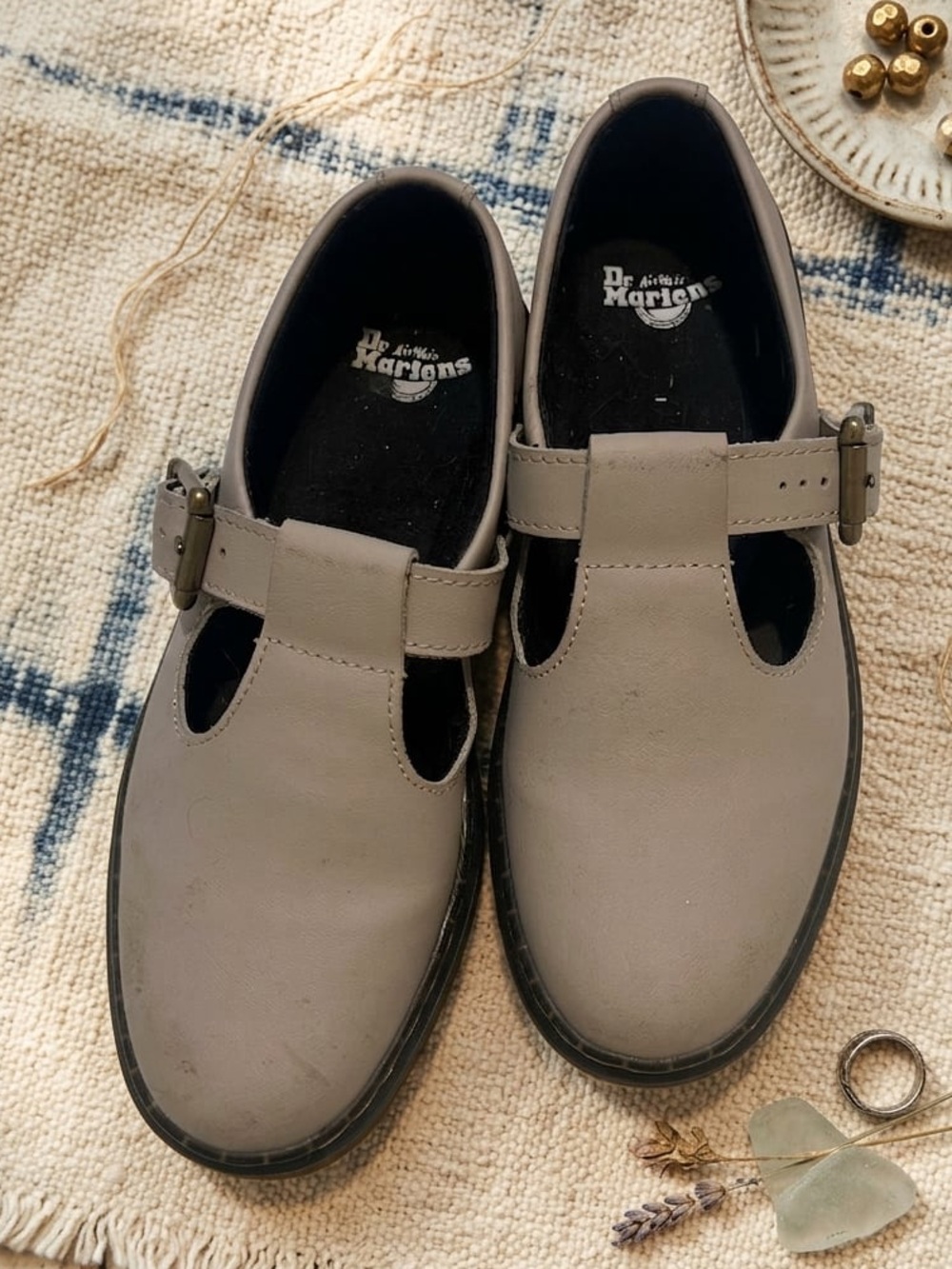 Dr. Martens grayish pink Mary Jane Buckle Loafers